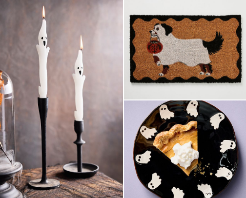 Home decor items for the Halloween season cover photo collage