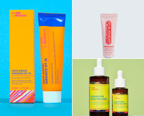 Melanated Skin Essentials: Sunscreens & Skincare cover photo collage