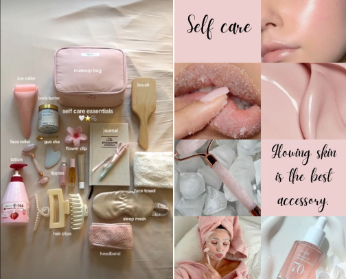 Glow up Essentials Every girl Needs ✨Skin,Hair & Self care Must -Haves cover photo collage
