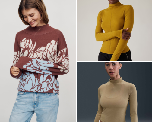 Women's Turtlenecks, Mock Necks & Ribbed Knit Tops for Winter Layering cover photo collage