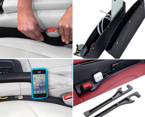 Car Seat Organizers That Stopped Me From Losing Everything Under My Seat cover photo collage