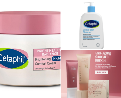 My favorite skincare products cover photo collage