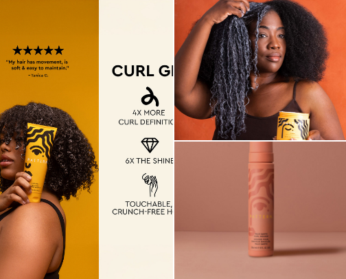 Curly hair care products cover photo collage