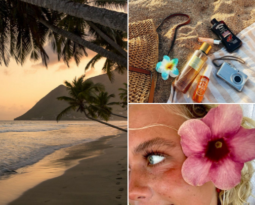 summer sunkissed essentials🏝🐬🥥 cover photo collage