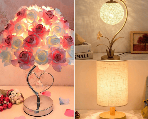 Lampu tidur atau lampu hias mewah dan elegan cover photo collage