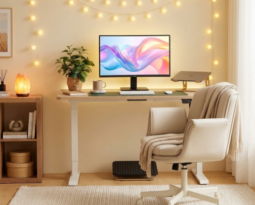 Light & cozy work from home set-up ✨ cover photo collage
