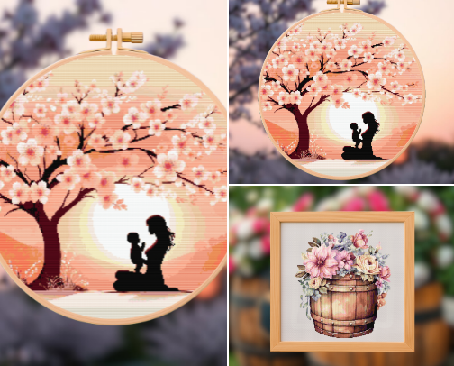 Floral Cross Stitch Patterns cover photo collage