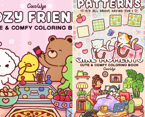 Coloring books for the girls cover photo collage