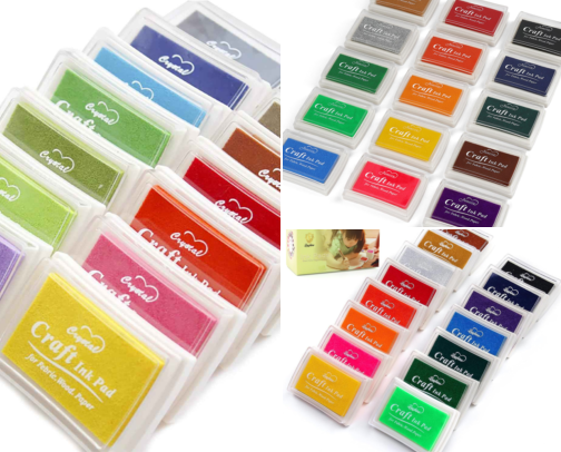 Read Online - MERDTTES 15 Colors Craft Ink Pads, Washable Finger Ink Pads for Stamps for Kids DIY, Paper, Wood Fabric, Scrapbooking, Rubber Stamps for creative family crafting cover photo collage