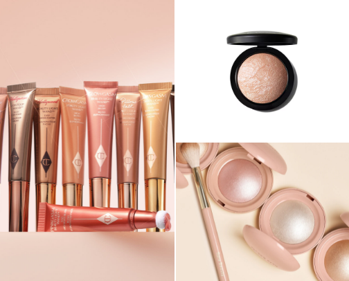 Natural highlighter and blush serial cover photo collage