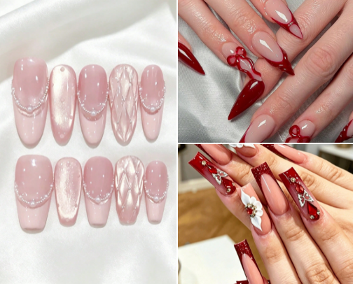Nails press on 💕 cover photo collage