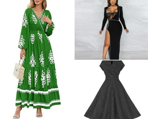 Fashion dresses cover photo collage