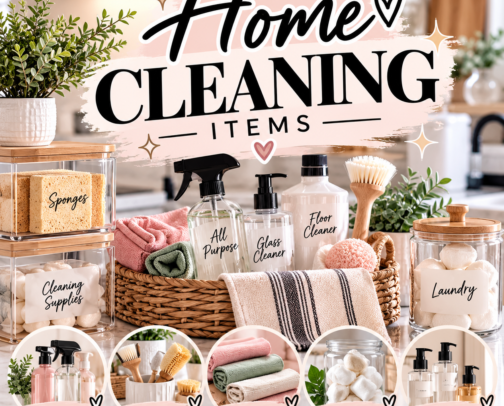 Home Cleaning items cover photo collage