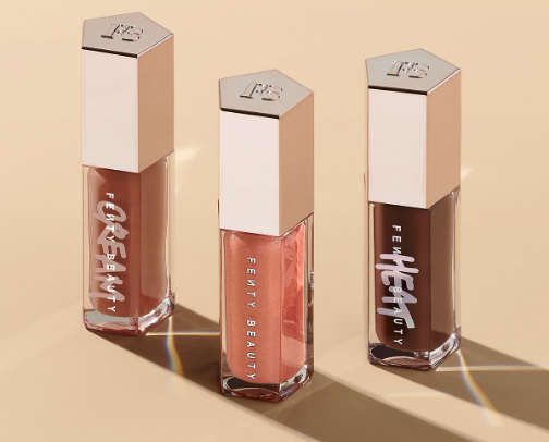 Fenty Beauty Lip Gloss Set – Rihanna’s Iconic Gloss Bombs cover photo collage