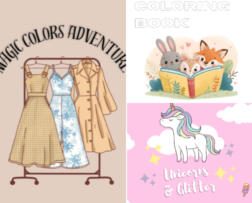 Educational Activity books for kids cover photo collage