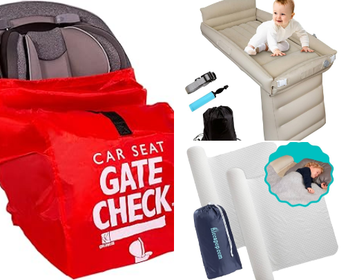 Hacks and useful things for traveling with small kids cover photo collage
