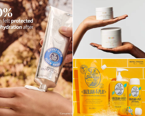 Bath and body products cover photo collage