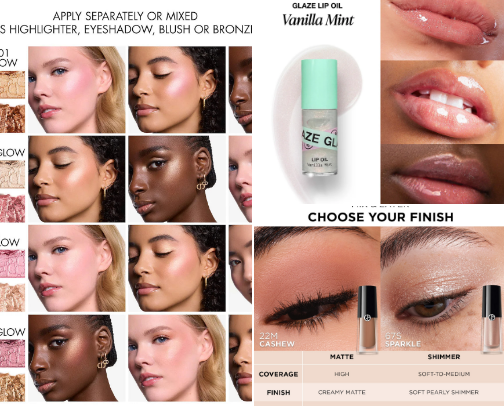 Skin care and make-up cover photo collage