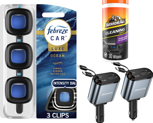 Girly Car essentials cover photo collage