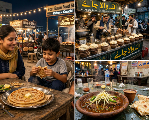 Chai & Food Spots in Karachi - My Top Picks cover photo collage
