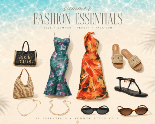 Summer Fashion & Vacation Outfits cover photo collage