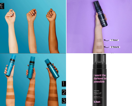 Self tanners cover photo collage