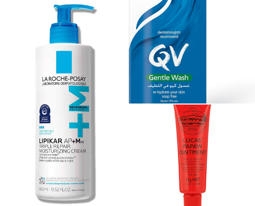 Skincare for very dry skin / eczema prone skin cover photo collage