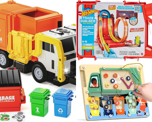 Ultimate Vehicle Gift Guide for Toddlers: Garbage Trucks, Cars, Bath Toys & More cover photo collage