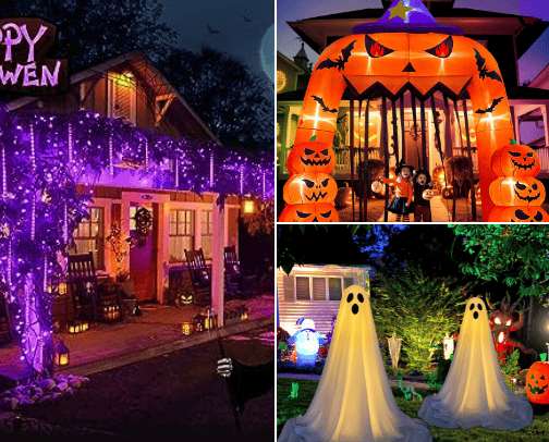 Spooky Outdoor Decorations cover photo collage