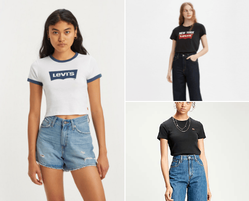 Levi's t-shirts for women 🖤 cover photo collage