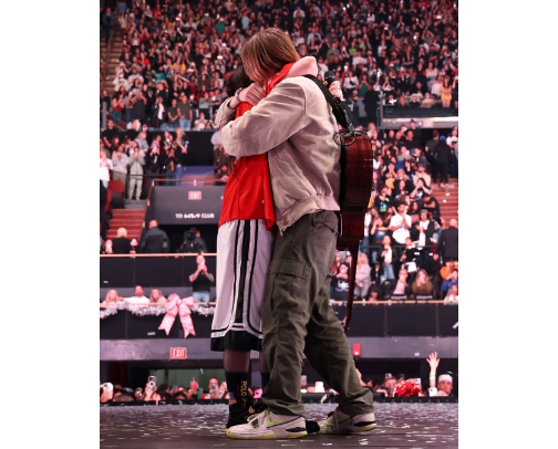 Finneas performing with Billie in LA N5 cover photo collage