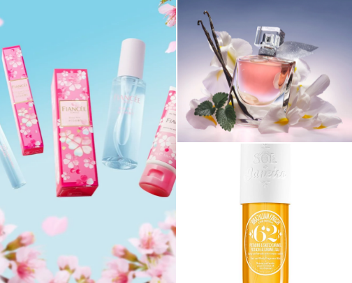 Favorite scents as a gourmand and floral girlie 🧁🌸 cover photo collage
