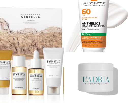 Skincare products🤍 cover photo collage
