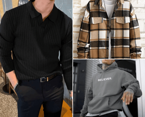 Clothes for men cover photo collage