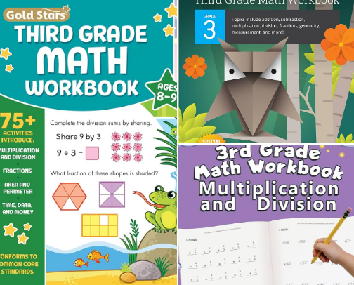 Download - Third Grade Math Workbook Ages 8 to 9: 75+ Activities Multiplication & Division, Fractions, Area & Perimeter, Data, Math Facts, Word Problems, ... (Common Core) (English and Korean Edition) companion picks for growing math confidence cover photo collage