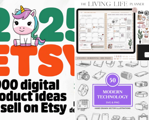 15 Digital Products That Fast-Track Your Etsy Shop (Launch Faster, Sell Sooner) cover photo collage