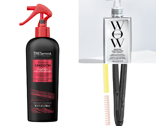 Straightening Hair products cover photo collage