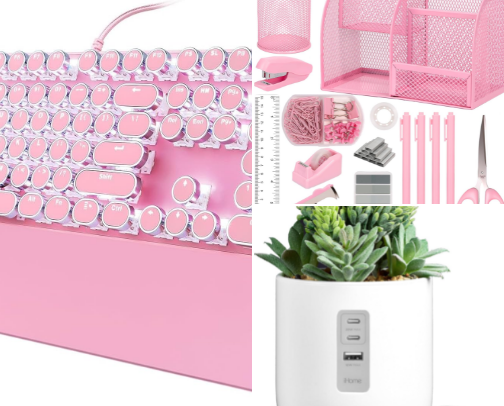 Just a Girl 🎀 Home Office cover photo collage