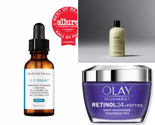 My holy grail skincare for women over 40 cover photo collage