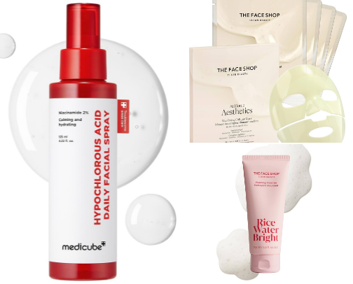 Korean Skincare and Beauty Products cover photo collage