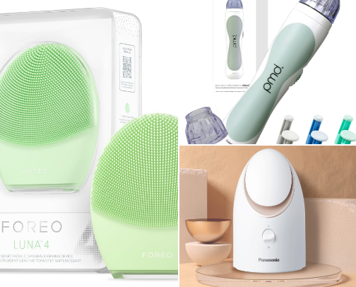 The Skincare & Beauty Tech Essentials Gift Guide (At-Home Spa Edition) cover photo collage