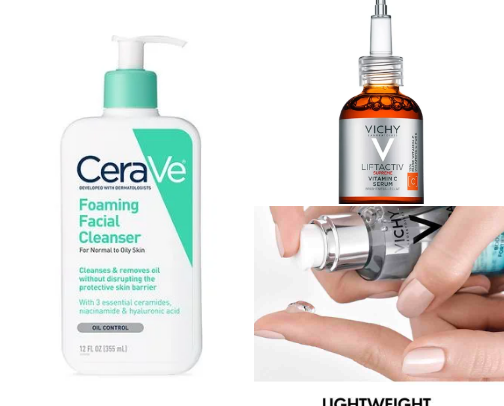 Skincare products for a glowing skin✨🎀 cover photo collage