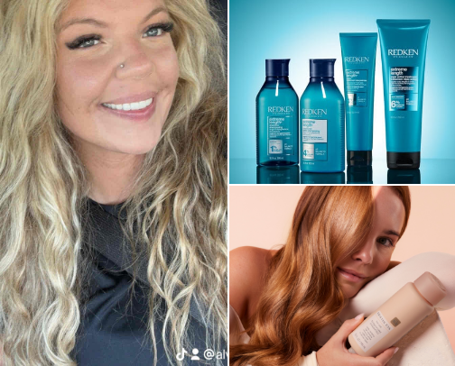 Beautiful healthy voluminous hair cover photo collage