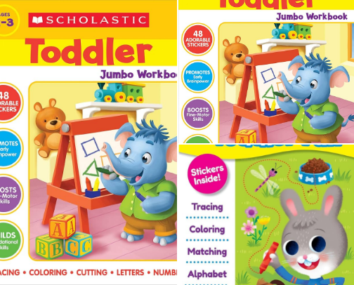Read Free - Scholastic Toddler Jumbo Workbook early learning activity picks cover photo collage