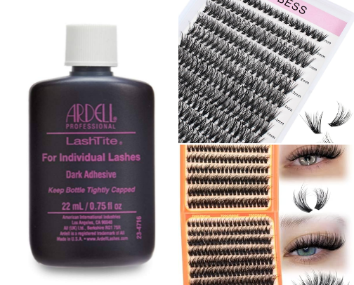 my diy lash clusters + extensions 💗 cover photo collage