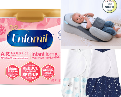 Best products for babies with reflux!! cover photo collage