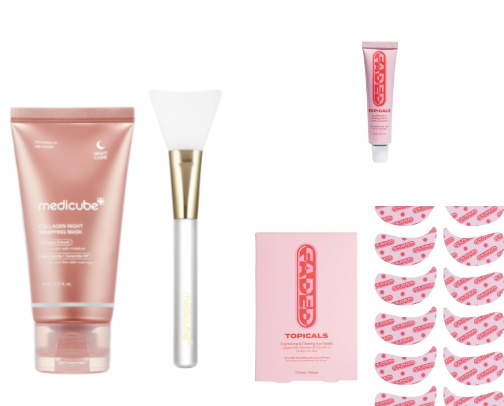pink skincare 444 the girls🌸👛 cover photo collage