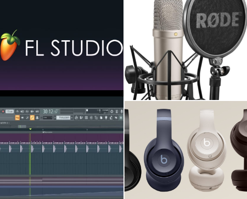 Music Production/Studio Essentials cover photo collage