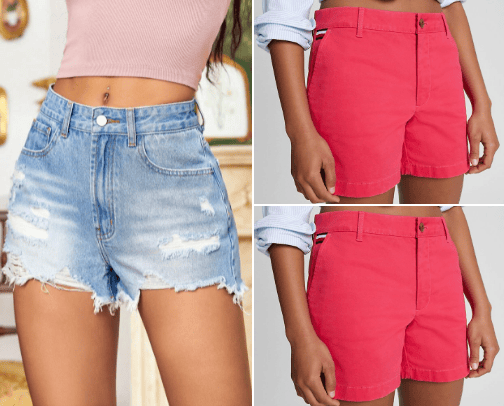 Womens Jeans and Shorts cover photo collage