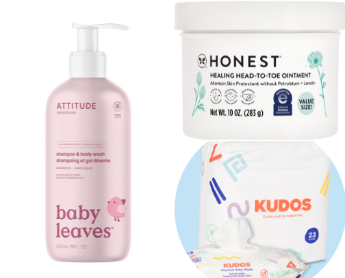 The Ultimate Nontoxic Newborn Bath & Body Care List cover photo collage